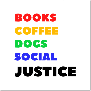 Books coffee dogs social justice Posters and Art